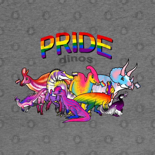 Prideosaurs Family - Pride Month Dinosaurs by saradrawspaleo